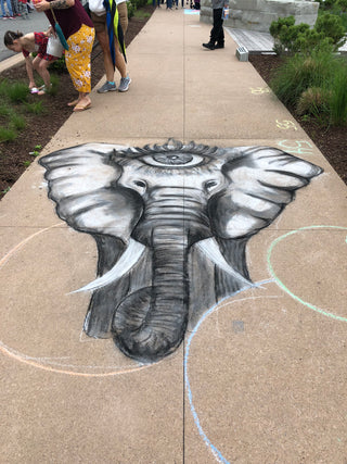 Sidewalk Chalk Art Tutorial: Elephant 